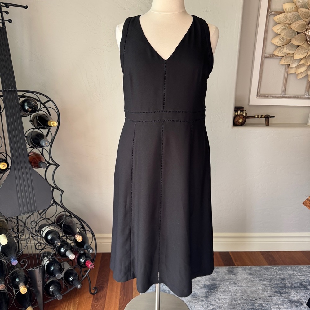 Banana Republic Women's‎ Black Sleeve Less A-line Midi Dress Size 16